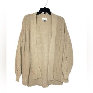 Universal Thread Tan Open Sweater Cardigan Sz M Balloon Sleeve Fall Boho Lagen